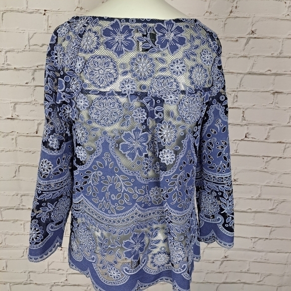 ANTHROPOLOGIE HD in Paris Montmartre Peasant Lace Boho Top - Picture 7 of 10